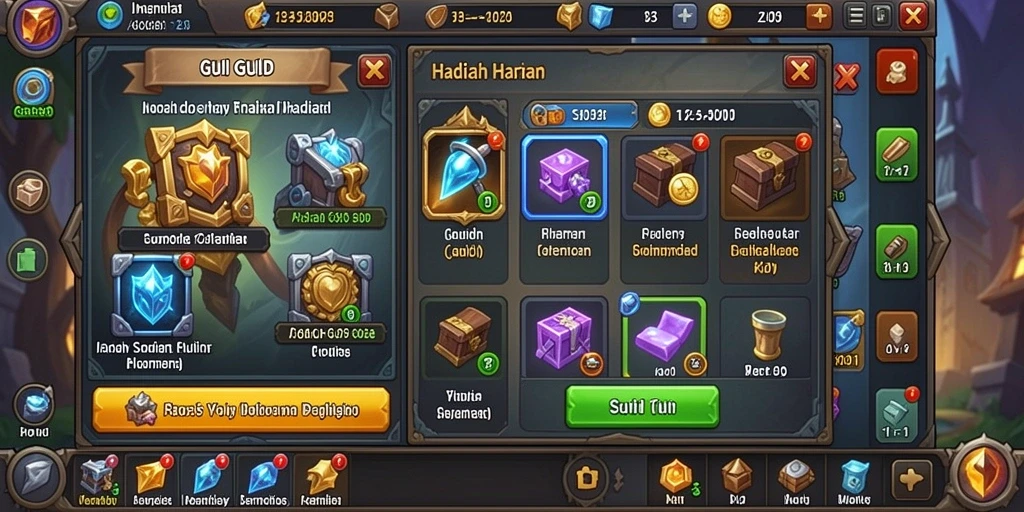 Screenshot menunjukkan karakter utama dalam pertarungan melawan monster.